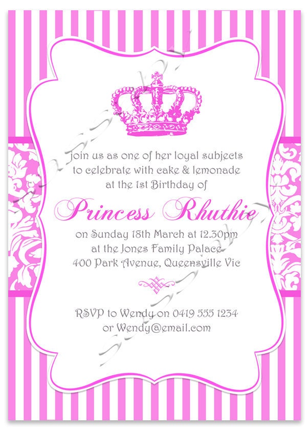 Princess Birthday Party Invitation - Girls Birthday Party - DIY PRINTABLE FILE by Sassaby Il_170x135