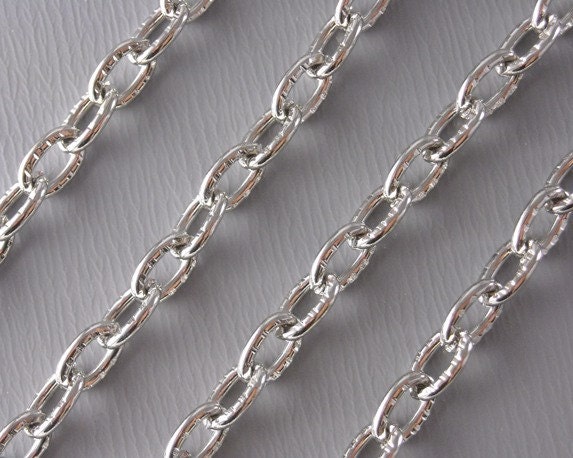 CHAIN-PLATINUM-4MMx3MM - 10-Foot 4mm x 3mm Platinum Plated Chain