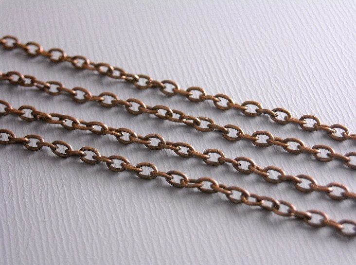 CHAIN-COPPER-2.5MMx2MM - 10-Foot 2.5mm x 2mm Fine Antique Copper Chain