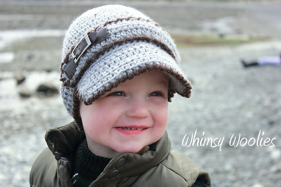 PATTERN: "Linden Newsboy" Crochet Toddler Visor Hat