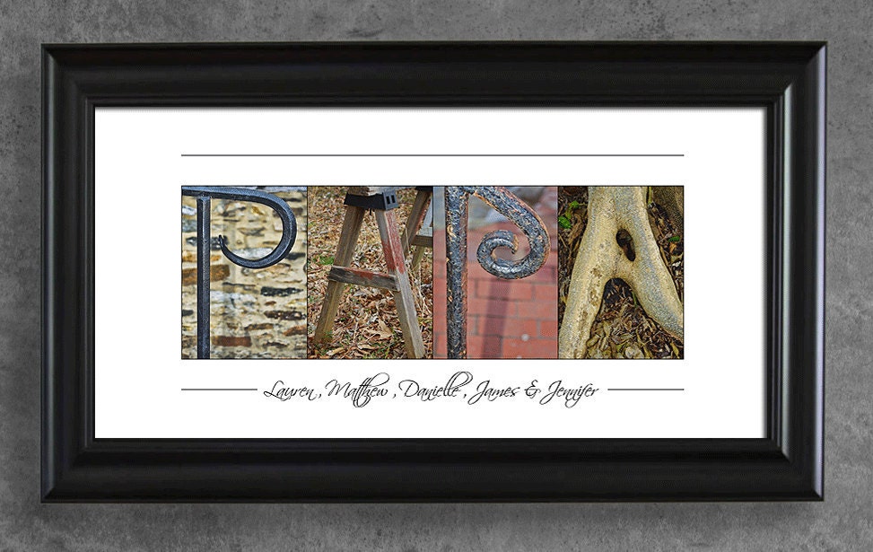 PAPA - Alphabet Art Photography, Personalized Name Print, Gift for Dad, Gift for Papa, Papa Sign