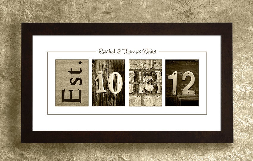 Numbers Photo Art - UNFRAMED, Wedding Date Numbers, Personalized Wedding Gift Idea