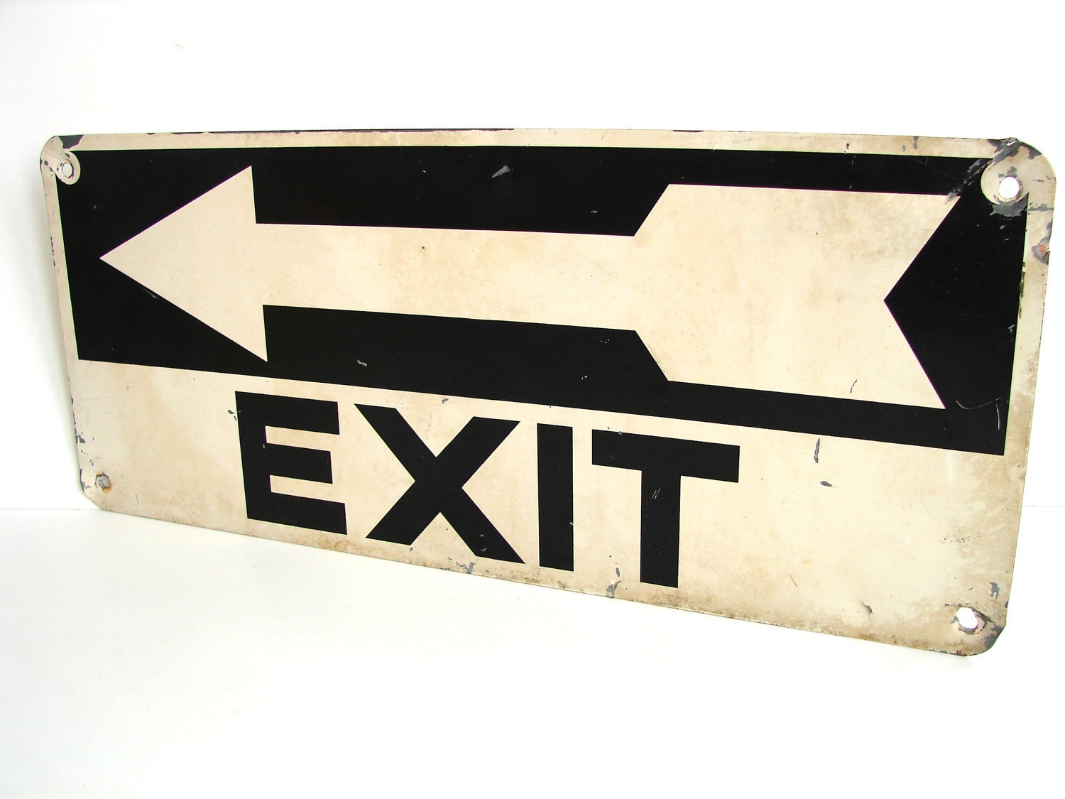 Vintage Industrial Metal Exit Sign with Arrow - Collectible, Home Decor, Man Cave, and more