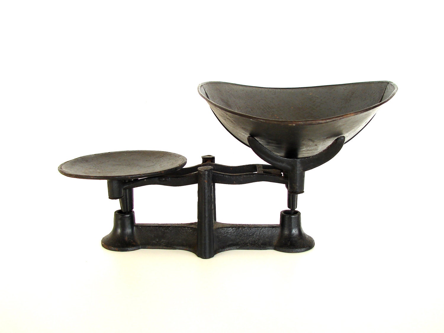 Vintage Industrial Black Cast Iron Scale with Basket - Industrial Decor, plant holder, and more