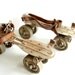 Vintage Adjustable Metal Roller Skates with Leather Straps - Collectible, Home Decor, Bookends, Plant Holder, and more
