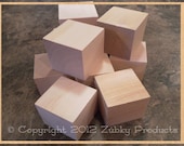 Natural Wooden Blocks - 2" Cubes - Ten Piece Set - Beeswax Polish Finish - Waldorf Inspired Wooden Toys