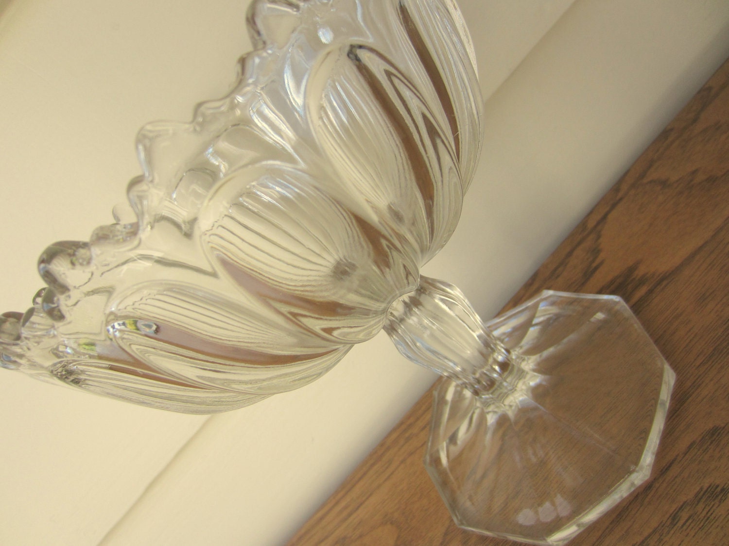 Vintage glass pedestal bowl.