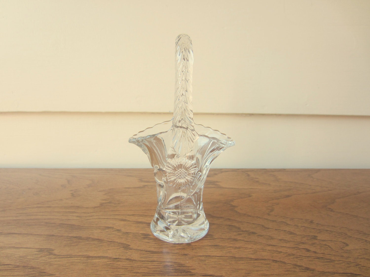 Little glass basket.  Anthropologie style.