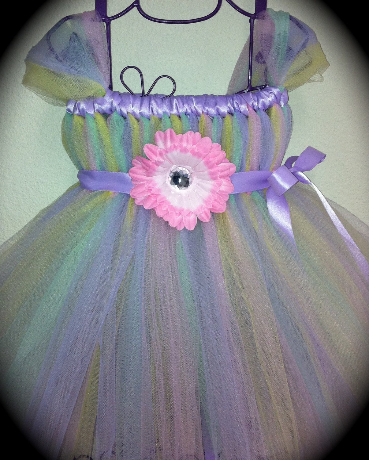 Easter/Spring Empire Waist Tutu Dress with sleeves
