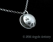 Mothers Day Personalized Necklace Baby Birth Announcement - Hidden Locket - Solid Sterling Silver - Custom Hand Stamped for you - So cute