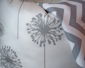 Dandelion Pillow Cover Gray White Throw Pillow Accent Pillow 18X18