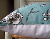Throw Pillow Blue Robin Egg Birds Floral 18X18 Decorative Pillow