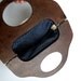 vtg reversible multi-purse/ clutch, handbag, hinged wood handle, checkered, eyelet, red