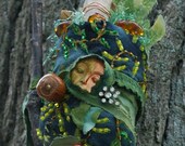 Dryad Spirit Art Doll Chrysopeleia Earth Day Nature Green Oak Tree Amber Tears Crystal Wand Healing Totem Nymph Fairy Fae - DivineRagz