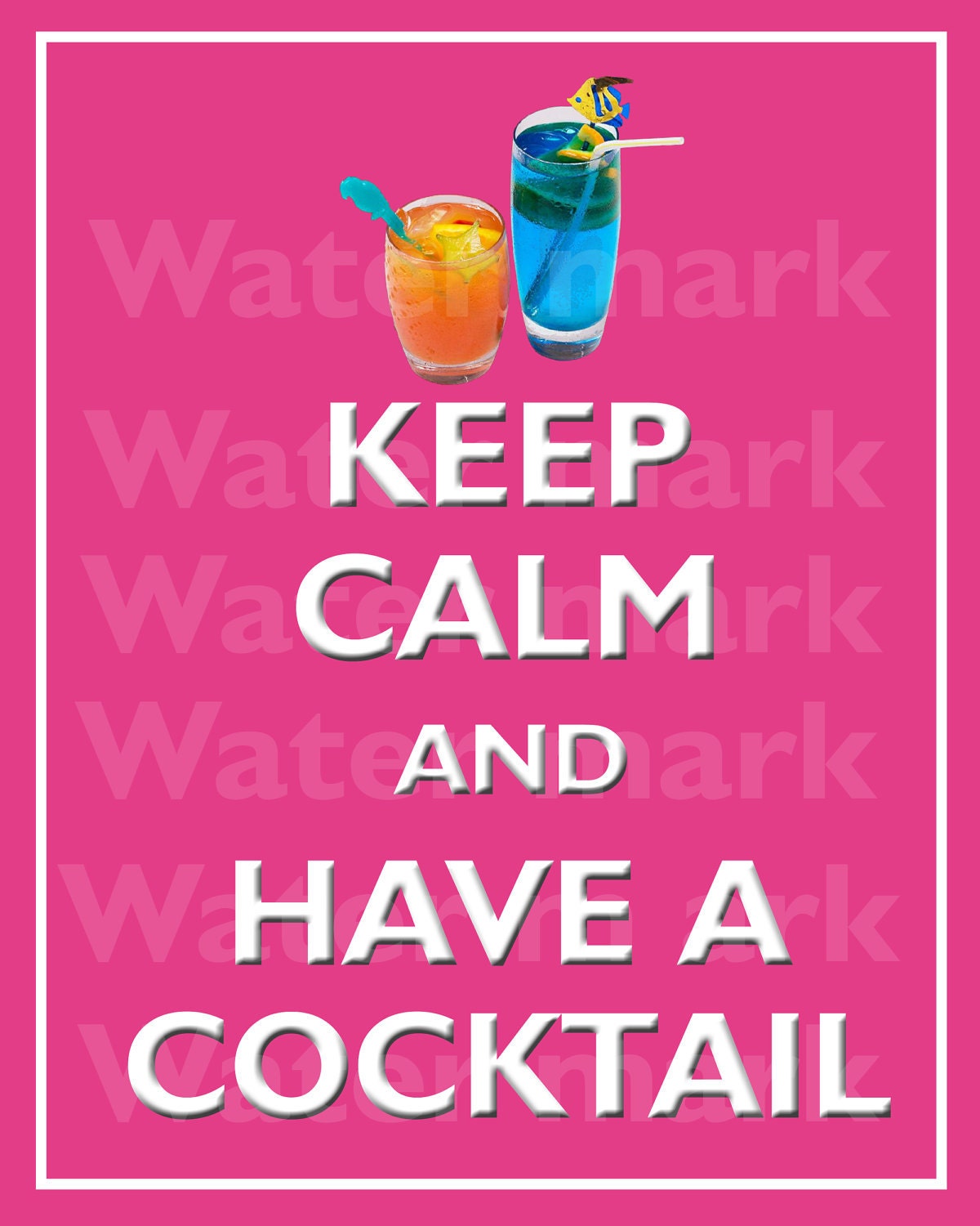 8x10 KEEP CALM and Have A COCKTAIL Quote art print Customized wall decor Enjoy 5% off by using coupon code tweet5 during check out