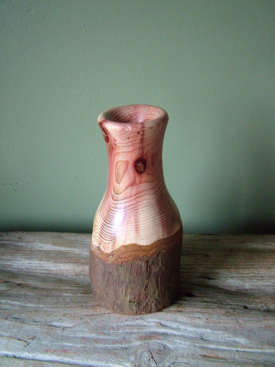 Rustic Redwood Branch Vase