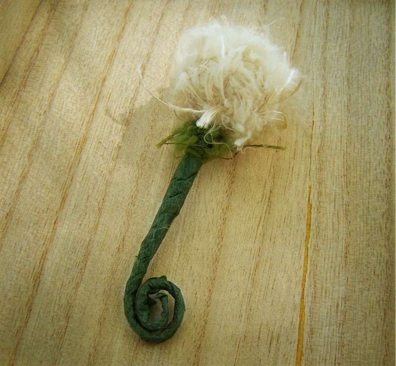 1 Dandelion Boutonniere -Rustic Wedding Decor -Shabby Chic Decor -Woodland Wedding Decor