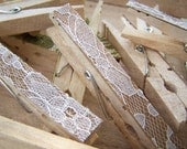 SALE -Lace Clothespins -Antique White -DIY Wedding Accessory -Shabby Chic Wedding -Woodland Wedding -Country Wedding - Top Selling