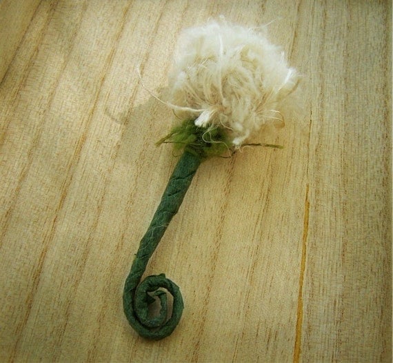 1 Dandelion Boutonniere -Rustic Wedding Decor -Shabby Chic Decor -Woodland Wedding Decor