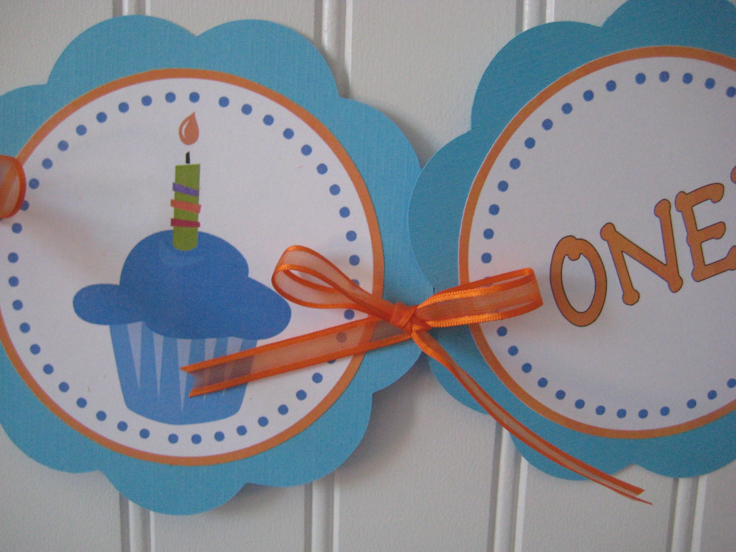 Baby's First Birthday Mickey Mouse Banner for Highchair - Mickey Mouse Ears- Three Links