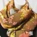 Brown, Pale Blue, Seafoam,Mint, Pink and Orange Floral Print Infinity Scarf
