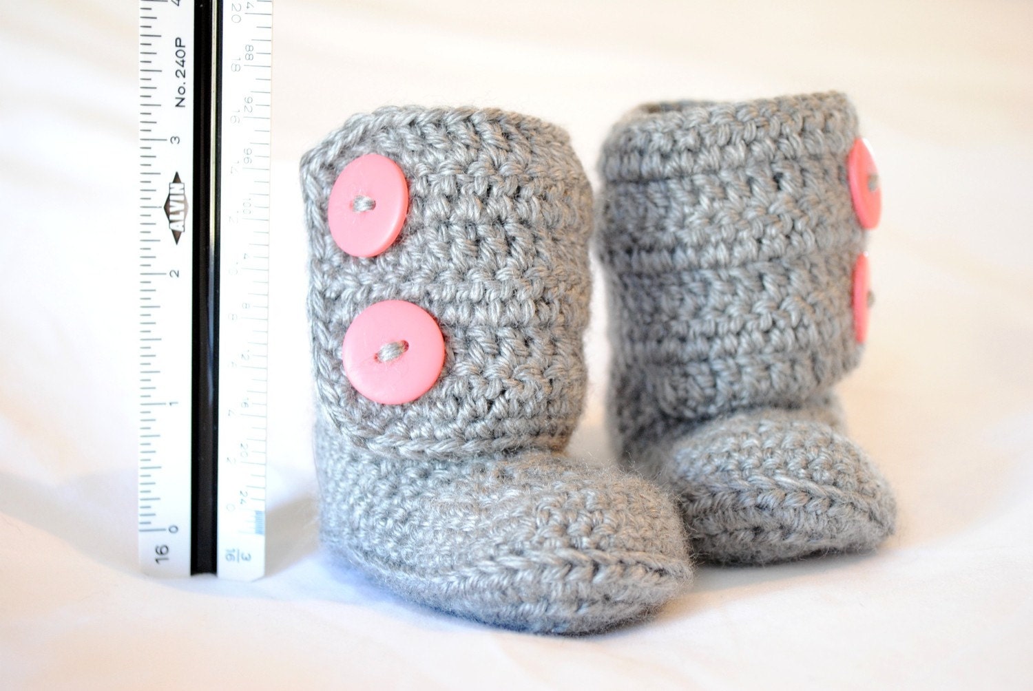 Crochet Baby Booties with Double Button