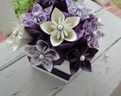 Origami Paper Flower Centerpiece - Kusudama Purple