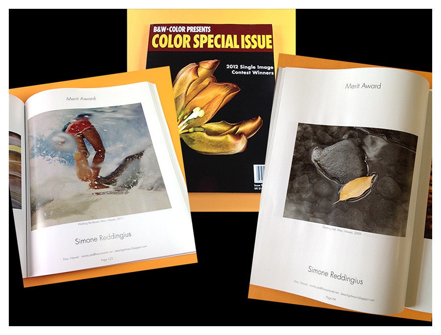 A yellow leaf floating on gray water black and white with a touch of yellow fine art paper