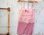 SALE Holiday pink gift gypsy Prairie Shabby girl fairy tattered eco Victoria's Secret rustic cami top tunic - kateblossom