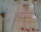 CUSTOM made-to-order handmade muslin BIRTHDAY dress/ little girl/ party dress/ pink roses/  ribbons/  romantic/lace/prairie baby
