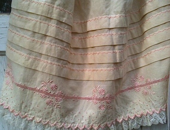 Vintage Prairie rustic autumn bridal skirt ecru hand embroidered wool skirt wedding skirt bride bridesmaid wedding