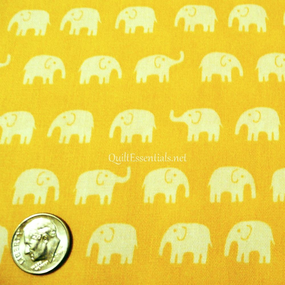 Daiwabo Japan Elephants in Yellow -  Fat Quarter