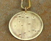 Gemini Necklace - Zodiac Constellation Necklace - GEMINI Brass Charm Necklace by E. Ria Designs