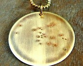 Taurus Constellation Necklace, Zodiac Necklace, April/ May Birthday, Hand Stamped Brass WHAT'S YOUR SIGN by E. Ria Designs