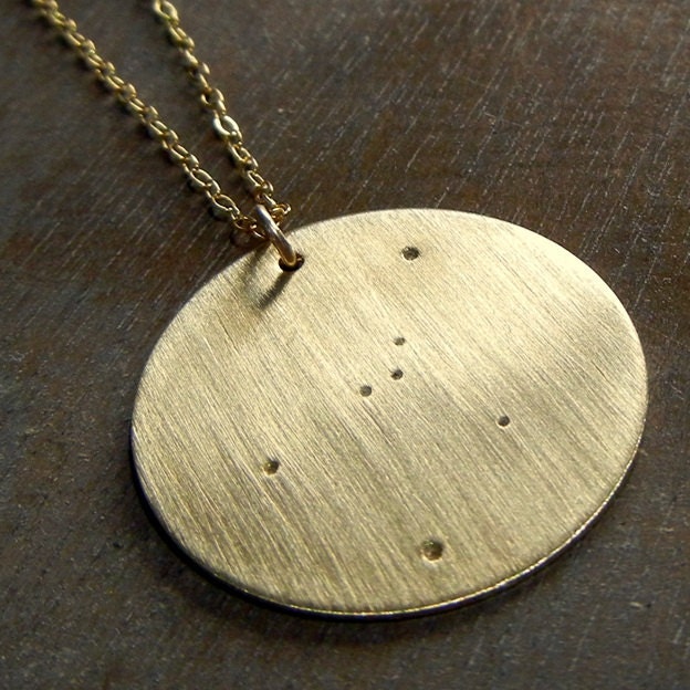 Constellation Necklace, Zodiac Sign Jewelry, Gold Filled Star Charm Necklace by E. Ria Designs