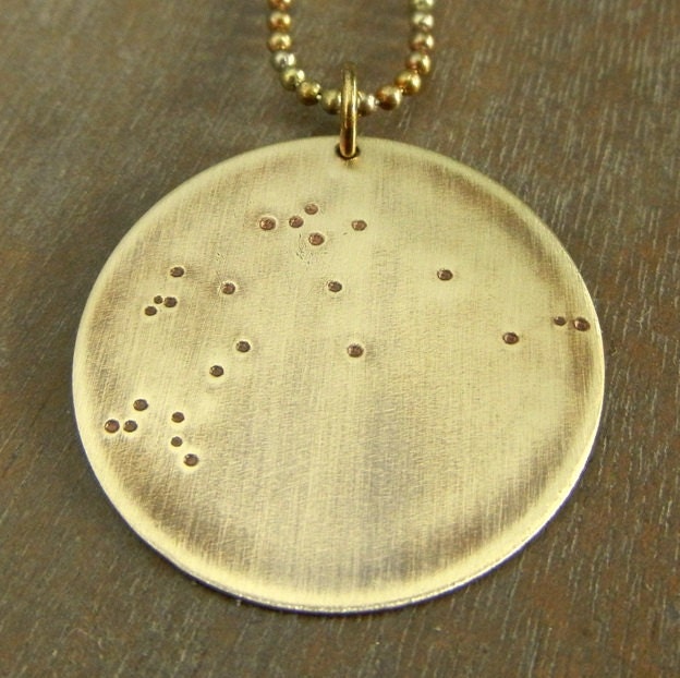 Zodiac Constellation Necklace - What's Your Sign - CHOOSE YOUR SIGN Brass Necklace by E. Ria Designs Jewelry