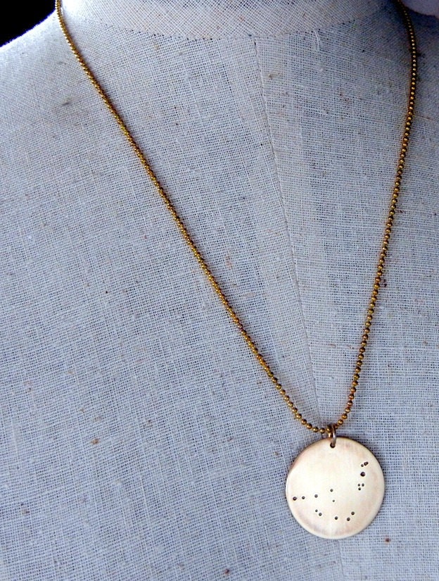 Zodiac Constellation Necklace - What's Your Sign - CHOOSE YOUR SIGN Brass Necklace by E. Ria Designs Jewelry