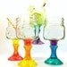 Four Rainbow Mason Jar Wine Glasses