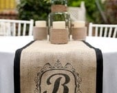 Custom Monogrammed Burlap Runners by  a southern bucket... Stunning and perfect for rustic elegant wedding or home decor.