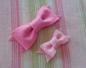 WE ARE SISTERS.  Set of 2 Hair Clips or Headbands. Baby Girl Felt Bows. 100 Percent Wool Felt. PIck Colors and Size