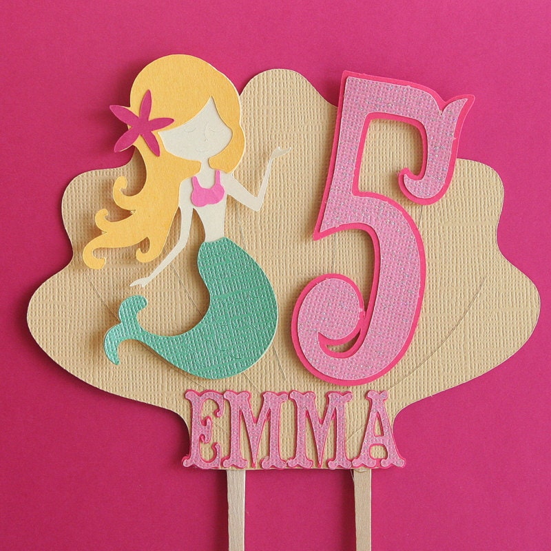 Mermaid Shell Cake Topper -Made to Order