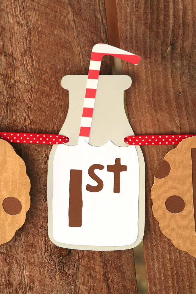 Milk and Cookies Happy Birthday Banner