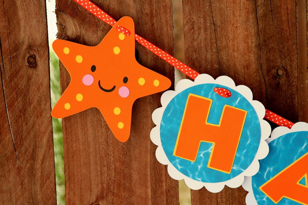 Under the Sea Ocean Happy Birthday Party Banner