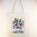 Gorgeous Vintage Cherry Blossoms Illustration transferred onto 15x15 Canvas Tote -- other bag sizes available