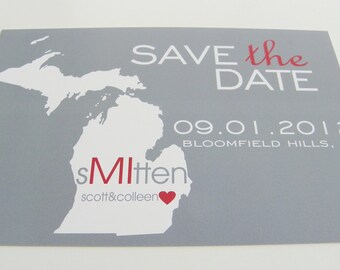State of Love Save The Date Map Postcards Set of 48- All 50 States Available