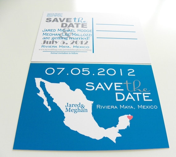 Save the Date Postcards MEXICO Set of 48 Destination Wedding - Any Location Available