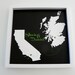 Long Distance Love Personalized Map Gift "Love Will Find A Way" Framed Art Print Keepsake - Wedding or Engagement