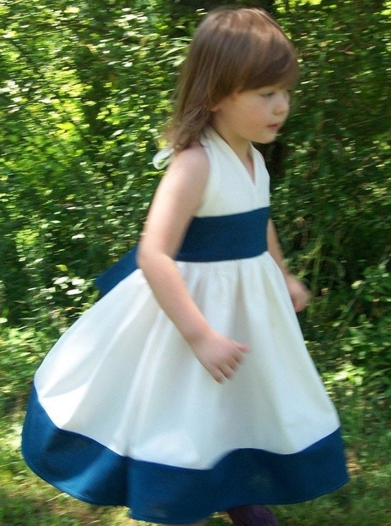Handmade Flower Girl Dress the Colors of your Wedding Size 8 10 12 and 14