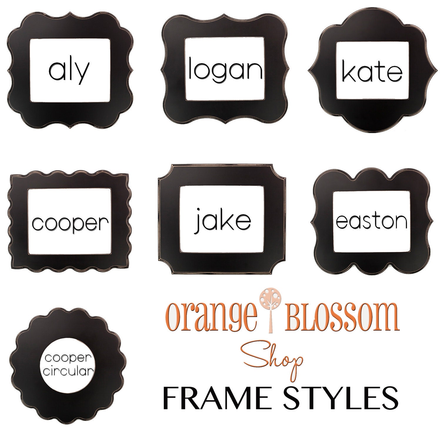 8x10 whimsical and unique picture frame. Pick your style and color