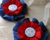 Nautical Magnetic Tie Backs Fabric Flowers